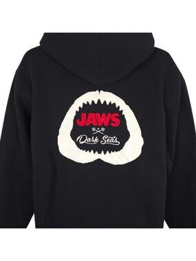 Jaws X Dark Seas Sweatshirt Hoodie Mens Size Small Black Heavyweight Pullover